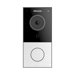 Akuvox Videoportero E12W, Altavoz, Inalámbrico, Negro/Plata 