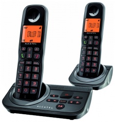 Alcatel Teléfono Inalámbrico Sigma 110 Voice DUO, DECT, Contestadora, 2 Auriculares, Altavoz, Negro 