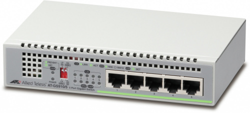 Switch Allied Telesis Gigabit Ethernet GS910, 5 Puertos 10/100/1000Mbps, 10 Gbit/s, 2000 Entradas - No Administrable 