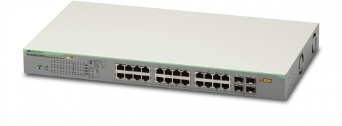 Switch Allied Telesis Gigabit Ethernet WebSmart, 24 Puertos 10/100/1000Mbps + 4 Puertos SFP, 56 Gbit/s, 8000 Entradas - Administrable 