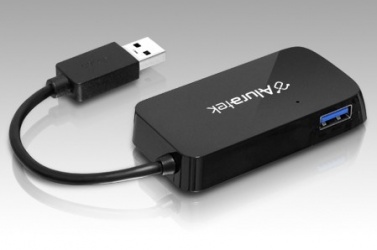 Aluratek Hub USB Macho - 4x USB Hembra, 5000Mbit/s, Negro 