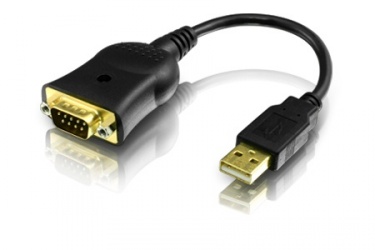 Aluratek Adaptador USB Macho - RS-232 Macho, Negro 