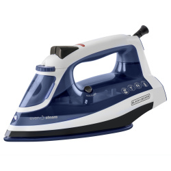 Black & Decker Plancha Vapor-Seco, Suela Antiadherente, 1200W, Negro/Azul/Blanco 