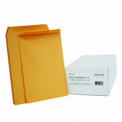 Ampad Sobre Kraft Engomado 74331-24, Paquete de 100 Piezas, Tamaño Esquela, Color Amarillo 