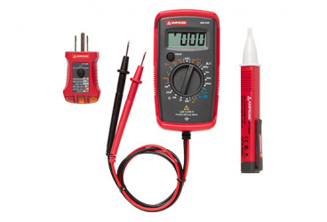 Amprobe Multímetro Digital PK-110, 300VCA-CC, Negro/Rojo - incluye Kit de Prueba Eléctrica 