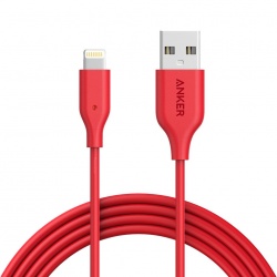 Anker Cable PowerLine  USB Macho - Lightning Macho, 1.8 Metros, Rojo 