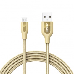 Anker Cable PowerLine+ USB A Macho - Micro USB B Macho, 1.8 Metros, Oro 