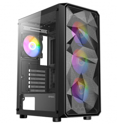 Gabinete Antec AX83 RGB, Midi-Tower, ATX/EATX/Micro-ATX/Mini-ITX, USB 2.0/3.0, sin Fuente, 2 Ventiladores Instalados, Negro  