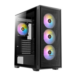 Gabinete Antec AX81 Elite, Midi-Tower, ATX/EATX/Micro-ATX/Mini-ITX, USB 2.0/3.0, sin Fuente, 4 Ventiladores Instalados, Negro ― Cuenta con una leve abolladura en la reja antipolvo. 