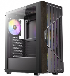 Gabinete Antec AX63 Wood ARGB, Midi-Tower, ATX/Micro-ATX/ITX, USB 2.0, sin Fuente, 4 Ventiladores Instalados, Negro 