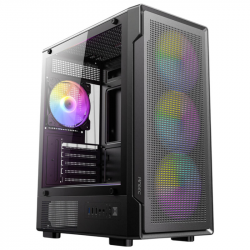 Gabinete Antec VX300M ARGB, Mini-Tower, Micro-ATX/Mini-ITX, USB 2.0/3.0, sin Fuente, 1 Ventilador Instalado, Negro  