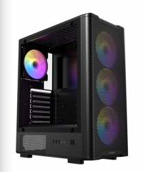 Gabinete Antec VX310 ARGB, Midi-Tower, ATX/Micro-ATX/ITX, USB 2.0/3.0, sin Fuente, 4 Ventiladores Instalados, Negro 