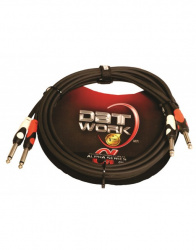 Antrolite Cable AUX 2x 6.35mm Macho - 2x 6.35mm Macho, 3 Metros, Negro 