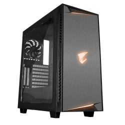 Gabinete AORUS AC300W LITE con  Ventana RGB, Midi-Tower, ATX/Micro-ATX/Mini-ITX, USB 3.0, sin Fuente, Negro 