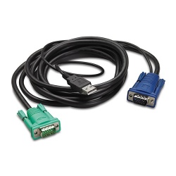 APC Cable KVM AP5821, USB/VGA Macho - VGA Macho, 1.8 Metros, Negro 