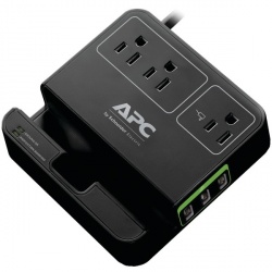 APC Supresor de Picos Essential SurgeArrest P3U3B, 3 Contactos + 3x USB, 1080 Joules 