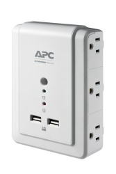 APC Supresor de Picos P6WU2, 6 Contactos, 2x USB, 1080 Joules, Blanco 