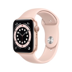 Apple Watch Series 6 GPS, Caja de Aluminio Color Oro de 44mm, Correa Deportiva Rosa 