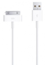 Apple Cable USB A Macho - 30-pin Macho, Blanco, para iPod/iPhone/iPad 