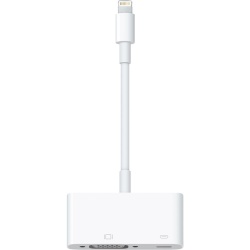 Apple Adaptador Lightning Macho - VGA Hembra, 7.5cm, Blanco, para iPod/iPhone/iPad 