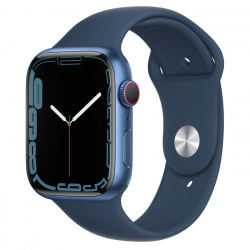 Apple Watch Series 7 GPS + Cellular, Caja de Aluminio Color Azul de 45mm, Correa Deportiva Azul 