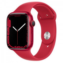 Apple Watch Series 7 GPS + Cellular, Caja de Aluminio Color Rojo de 45mm, Correa Deportiva Rojo 