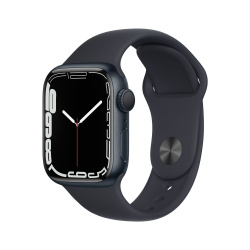 Apple Watch Series 7 GPS, Caja de Aluminio Color Azul Medianoche de 41mm, Correa Deportiva Azul Medianoche 