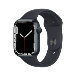 Apple Watch Series 7 GPS, Caja de Aluminio Color Azul Media Noche de 45mm, Correa Deportiva Azul 