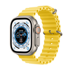 Apple Watch Ultra GPS + Cellular, Caja de Titanio de 49mm, Correa Ocean Deportiva Grande Color Amarillo 