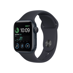 Apple Watch SE 2 GPS, Caja de Aluminio Color Azul Medianoche de 40mm, Correa Deportiva Color Azul Medianoche 