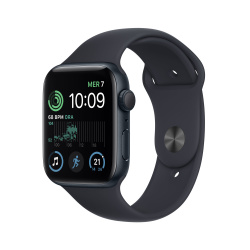 Apple Watch SE 2 GPS, Caja de Aluminio Color Azul Medianoche de 44mm, Correa Deportiva Color Azul Medianoche 