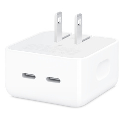Apple Adaptador/Cargador de Corriente Dual USB-C, 35W, Blanco, para MacBook Air/iPhone/iPad/Apple Watch/AirPods 