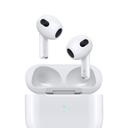 Apple AirPods (3a. Generación), Inalámbrico, Bluetooth, Blanco - incluye Estuche de Carga Lightning 