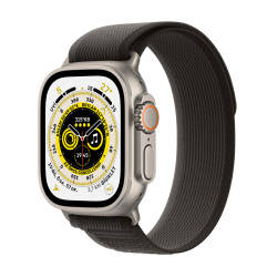 Apple Watch Ultra GPS + Cellular, Caja de Titanio de 49mm, Correa Trail Deportiva Chica Color Negro/Gris 