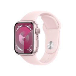 Apple Watch Series 9 GPS, Caja de Aluminio Color Rosa de 41mm, Correa Deportiva M/L Color Rosa 