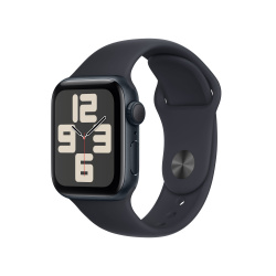 Apple Watch SE 2 GPS, Caja de Aluminio Color Medianoche de 40mm, Correa Deportiva S/M Color Medianoche 