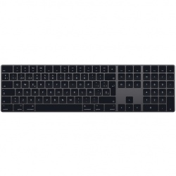Apple Teclado Magic MRMH2E/A, Alámbrico, USB + Bluetooth, Gris Espacial (Español) 