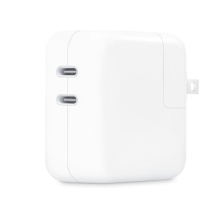Apple Adaptador de Corriente MW2K3AM/A, 2x USB-C, 35W, para MacBook Air/iPhone/iPad/Apple Watch/AirPods 