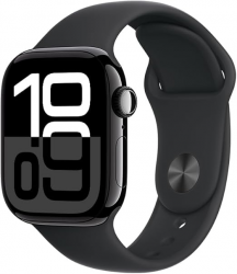 Apple Watch 10 GPS, Caja de 42 mm Aluminio Color Negro, Correa Deportiva M/L Color Negro 