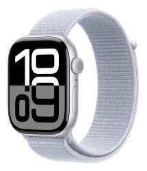 Apple Watch Series 10 GPS GPS, Caja de 46 mm Aluminio Color Plata, Correa Loop Deportiva Color Azul 