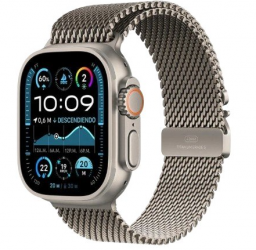 Apple Watch MX5R3LZ/A GPS, Caja de 49 mm Titanio Color Plata, Correa Milanés Color Plata 