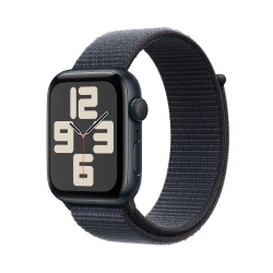 Apple Watch SE 2 GPS, Caja de 44 mm Aluminio Color Medianoche, Correa Deportiva S/M Color Azul 
