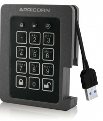 SSD Externo Apricorn Aegis Padlock, 480GB, USB 3.2, Negro 
