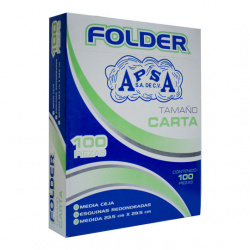 APSA Fólder L10FC, Paquete de 100 Piezas, Tamaño Carta, Crema 