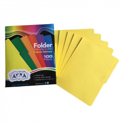 APSA Fólder L88-P, Paquete de 100 Piezas, Tamaño Carta, Amarillo Intenso 