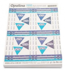 Apsa Papel Opalina, No disponible, 100 Hojas de Tamaño Carta, Blanco 