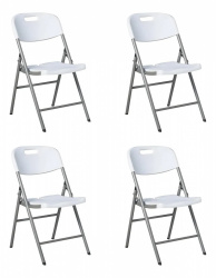 Aquila Silla Plegable 6736, Respaldo duro, Blanco 