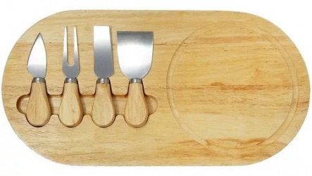 Aquila Juego de Utensilios con Tabla Paris, 5 Piezas, Acero Inoxidable 