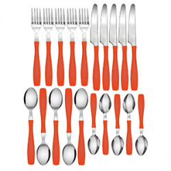 Aquila Juego de Cubiertos CU6589, 24 Piezas, Acero Inoxidable 