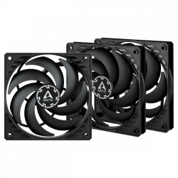 Ventilador Arctic Cooling P12 Slim PWM PST, 3x 120mm, 2100RPM, Negro 
